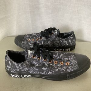 Converse Chuck Taylor Pro All Star "Only Love" Low Top Black Gray Floral NWOB